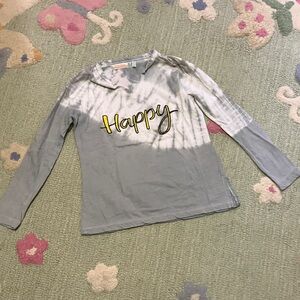 Vintage Havana Gray Tie-Dye Girls Long Sleeve Shirt